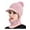 Pink, variant on Women One Piece Slouchy Fleece Beanie Hats Scarf Mask Warm Winter Knitted Hat Thick Skull Ski Cap