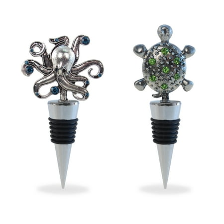 

Puzzled Metal Sea Turtle and Octopus Wine Stopper
