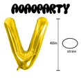 thumbnail image 3 of Globo de fiesta AOAOParty V de papel aluminio dorado de 102 cm, 3 of 6