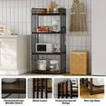 thumbnail image 4 of BeesClover Heavy Duty 4-Tier Bakers Rack, Freestanding Storage Shelf with Stable Design and Microwave Stand for Kitchen, 4 of 6