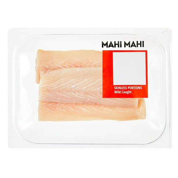 Fresh Wild Caught Mahi Mahi Portions, 0.6 - 1.1 lb Tray. 21g Protein per 4 oz. (113 g) Serving. Contains: Fish (Mahi Mahi).