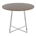 thumbnail image 4 of Cosmo Canary Dining Table, Dining Height Table, Small Dining Table for 4, Round Dinette Table, Wood Kitchen Table (Chrome Metal, Walnut Wood), 4 of 6