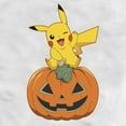 thumbnail image 2 of Men's Pokemon Halloween Jack-O'-Lantern Pikachu  Baseball Graphic Tee White/Black Medium, 2 of 4
