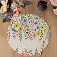 thumbnail image 3 of Spring Flowers Blossom Round 13 Inch Placemats Set of 2, Pastoral Farmhouse Botanical Rustic HeatResistant Non Slip Place Mats for Dining Table, Wipeable Braided Kitchen Table Mats for Housewarming, 3 of 9