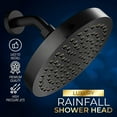thumbnail image 3 of High Pressure Rainfall Shower Head with Arm - High Flow Rainfall Shower Head - Luxurious Modern Look - Supercharged (6" Shower Head, Matte Black), 3 of 5