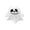 A002- B, variant on Cute Ghost Squishy Toy with Green Eyes and Zigzag Mouth, Single Piece, White, for Halloween Party Favors, Relaxation Toy