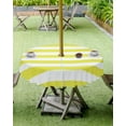 thumbnail image 3 of Outdoor Tablecloth Yellow and White Stripes Round Patio Tablecloths 60 Inch, Waterproof Table Cloths with Umbrella Hole and Zipper, Striped Simple Summer Table Cover for Outdoor Tables Garden, 3 of 6