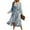 Floral Blue, variant on PRETTYGARDEN Women's Floral Print Boho Dress Long Sleeve Wrap V Neck Ruffle Belted A-Line Flowy Maxi Dresses