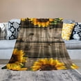 thumbnail image 2 of Pratyus Sunflowers Print Throw Blanket for Bed Sofa Living Room Decor All Seasons Lightweight Soft Blanket 40x50in, 2 of 6