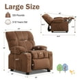thumbnail image 4 of JONPONY Kids Recliner Chair,Push Back Toddler Recliner with Cup Holders & Side Pockets,Adjustable Footrest & Headrest Kids Sofa for Boys Girls 3+ Age Group, Brown, 4 of 10