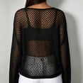 thumbnail image 4 of WULMLEO Crochet Tops for Women Summer Beach Swim Cover Ups Knit Beach Cover Up Short Sleeve Hollow Out Shirts Black S, 4 of 5