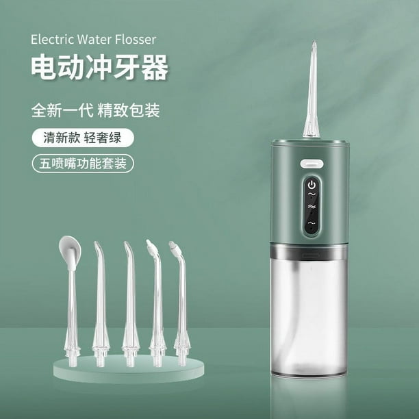 Xihbxyly Irrigador Bucal Recargable y Potente, con 3 Modos de Uso y Depósito de 300 Ml, Boquillas Giratorias de 360° para Todas Tus Necesidades Bucales, Diseño Ideal para Viajes, Ideal para Adultos.