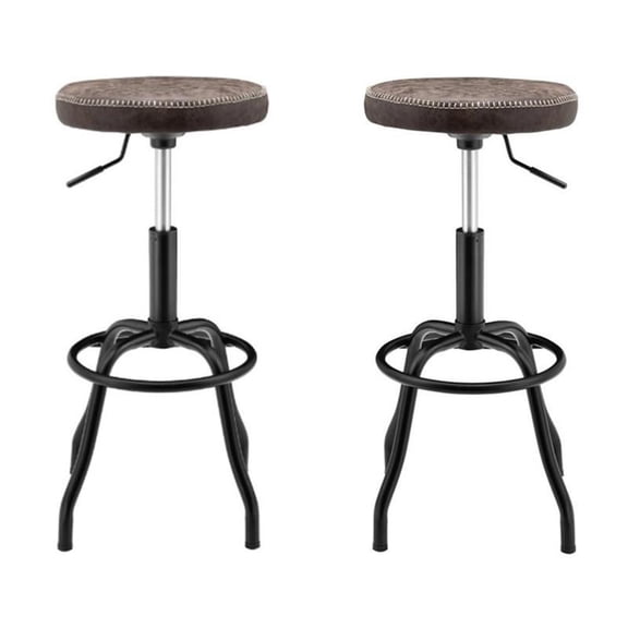 Pemberly Row 29" Metal Backless Bar Stool in Coffee Brown - Set of 2