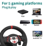 Racing Wheel,PS4 Gaming Steering Wheels Volante 180° Pedals Shifter for Windows PC /Playstation 4 /PS3/Switch