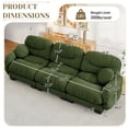 thumbnail image 4 of FFH 116" Apartment Sofa, Cozy Chenille 3 Seater Modular Cloud Couch, 2 Round Pillows, Green, 4 of 12