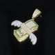 thumbnail image 4 of Collar Dinero Diamantes Torsal HipHop Alas Acero Inoxidable dorado 60 cm, 4 of 8