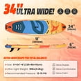 thumbnail image 3 of Quashley Wide Inflatable Stand up Paddle Board, 11 ft x 34 inch All-Around SUP Board with Paddle, Hand Pump, Backpack and Leash, 3 of 10