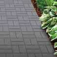 thumbnail image 4 of GroundSmart 16" x 16" x 3/4" Gray Dual-Sided Rubber Garden Patio Paver, 60 Pack, 4 of 12