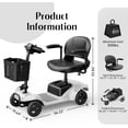 thumbnail image 3 of Mobility Scooter for Adults,4 Wheel Mobility Scooter,15 Miles Range,300LBS Capacity,Lightweight and Portable,with LED Headlights and Basket,Charger Included,Gifts Suitable for Elders (silver), 3 of 11