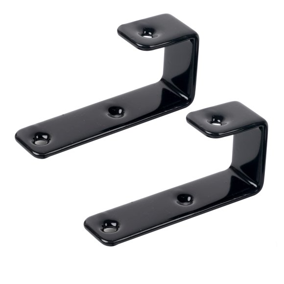 Mdply 2 Pack Bunk Bed Ladder Hook Inside 1"" Kids Bunk Bed Replacement Hardware Black Pvc Metal Loft Bed Ladder Hooks Camper/Rv Bunk Ladder Brackets With 2 Size Screws (2 Pack Black)