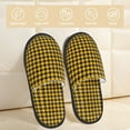 thumbnail image 2 of Fotbe Retro Yellow and Black Houndstooth Pantuflas Peludas para Mujer con Estampado, Zapatillas de Peluche, Zapatos de Invierno para Casa, Uso Interior y Exterior-Medium, 2 of 8