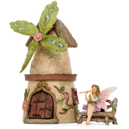 Patio Eden Miniature Maison de Jardin de Fées Kit - Mini Figurines de Fées - Intérieur Ou Extérieur 3 Pièces Ensemble d'Accessoires
