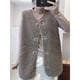 thumbnail image 3 of Chalecos de vellón para mujer, chalecos de felpa de largo medio, cárdigans casuales sin mangas con cuello en V, chaquetas de invierno de gran tamaño, blusas holgadas para mujer, 3 of 5