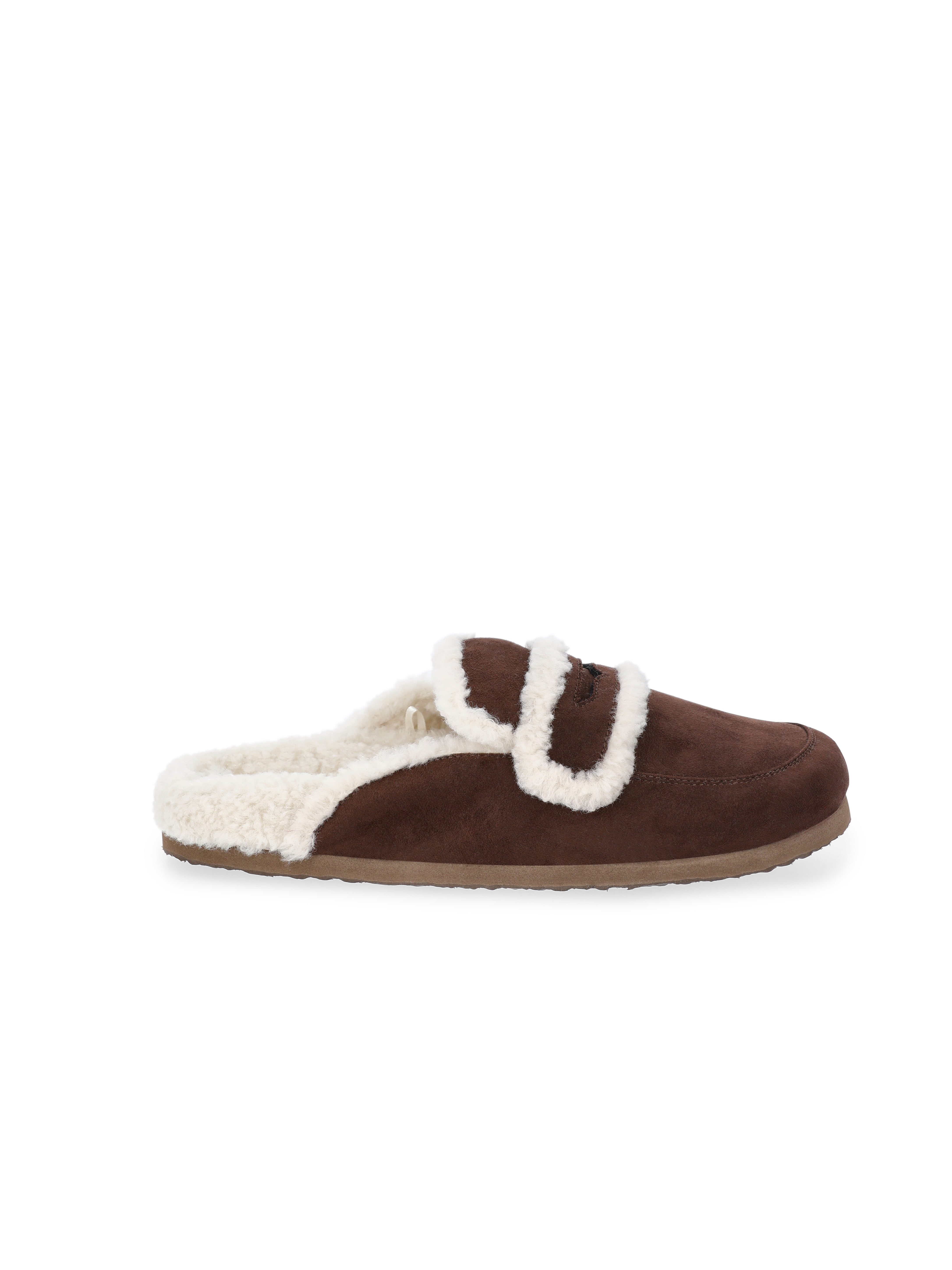 Time and Tru Women's Faux Shearling Slide On Loafers