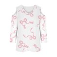 thumbnail image 4 of ZDNIXIAN Womens Summer Tops V Neck Casual Loose Blouse, Spring Summer Fashion Cutout Shoulder Tunic Shirts, 4 of 5