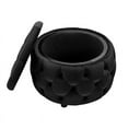 thumbnail image 4 of Partner Furniture 28" Round Velvet Tufted Storage Ottoman in Black, 4 of 7