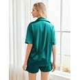 thumbnail image 5 of Ekouaer Pajamas Shorts for Women Silk Sleepwear Short Sleeve Pjs Shorts Set Soft Nightwear 2 Piece Lounge Set, 5 of 7