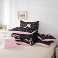 thumbnail image 6 of Erosebridal Cute Pink Bow Kids 7-Piece Twin Bedding Sets,Dreamy Princess Style A Alphabet Bedding Comforter Set For Girls,Pink Reversible, 6 of 7