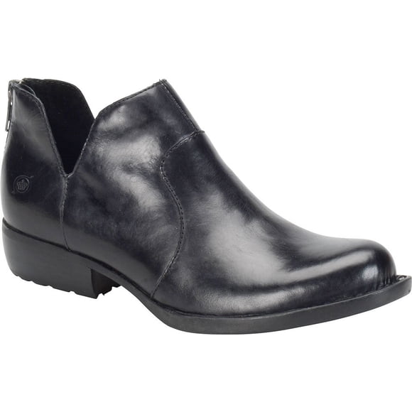 Botín Kerri para mujer BORN en cuero negro con tacón bajo 8.5 US