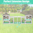 thumbnail image 5 of PETSCOSSET Rabbit Hutch Bunny Cage Indoor, Two-Story Large Rabbit Cage Guinea Pig House with Tray, Gray, 5 of 9
