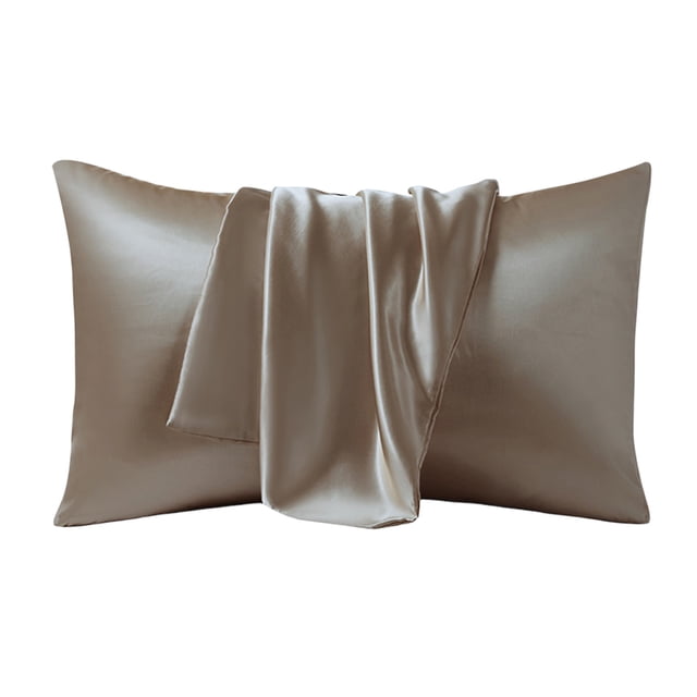 Wozhuo Taie d'Oreiller en Soie 2 Pack Réversible Réversible Housse d'Oreiller Rafraîchissante pour un Meilleur Sommeil
