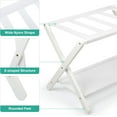 thumbnail image 5 of Luggage Rack, Folding Suitcase Stand with Storage Shelf Set of 2, Bamboo Luggage Stand for Guest Room,Bedroon and Hotel,Holds up to 131 lb,Fit Most Luggage Size,White, 5 of 10