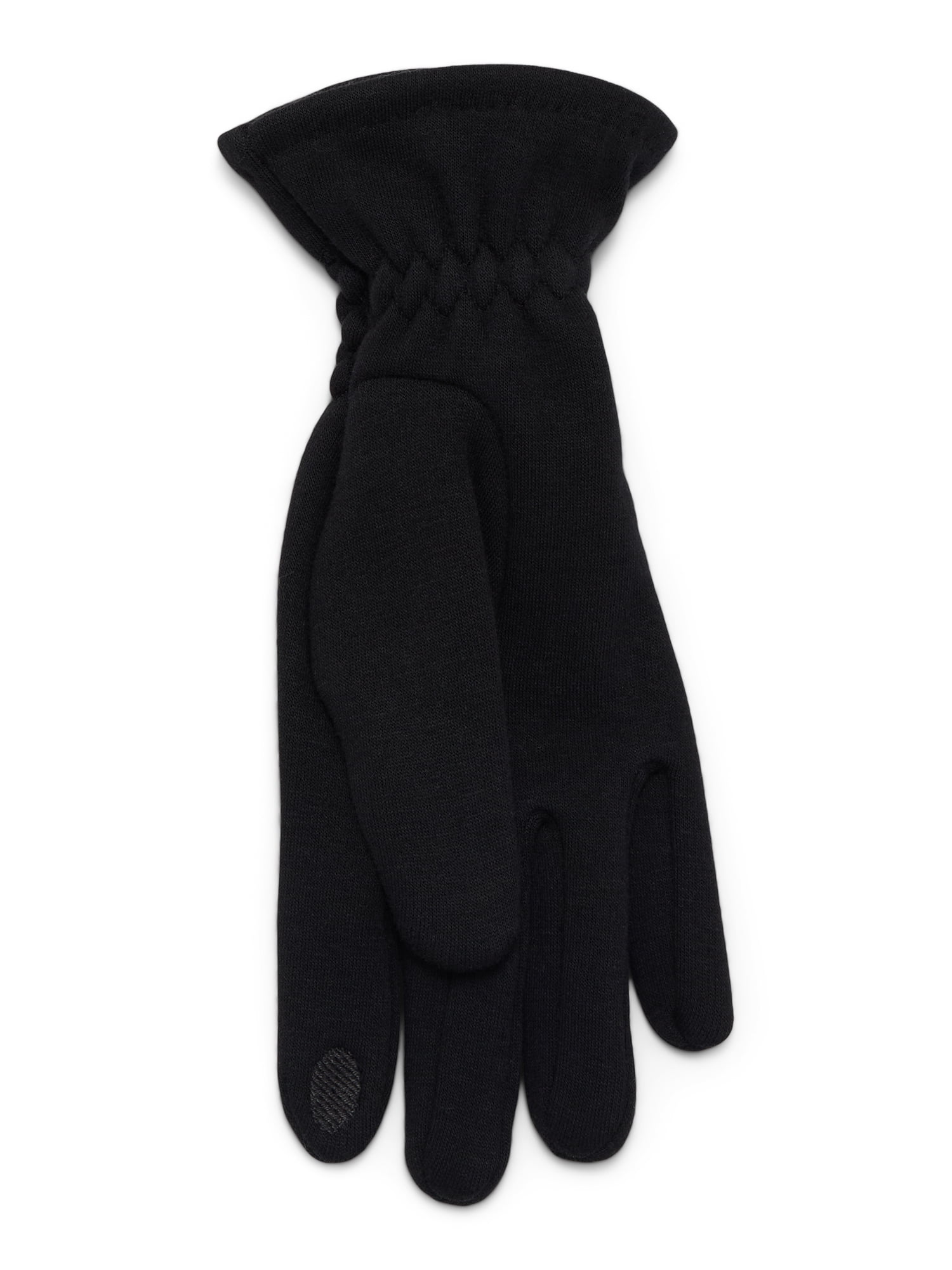 Time and Tru Women's Quilted Cuffs Knit Gloves, Black Soot, One Size
