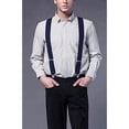 thumbnail image 2 of Mens Suspenders X-Back 2" Wide Adjustable Solid Straight Heavy Duty Clip Suspenders for Men, 2 of 8