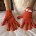 thumbnail image 1 of Guantes de lana con etiquetado de color sólido para mujer, guantes de cinco dedos con pantalla táctil tejidos para mujer, otoño e invierno, 1 of 6