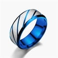 thumbnail image 3 of Fiudx Anillo de Compromiso, Diseño Geométrico Moderno de Acero de Titanio, Accesorio de Acero Inoxidable de Moda, Estructura Única para Cualquier Ocasión, Regalo de Viaje de Boda, Joya para Parejas., 3 of 3