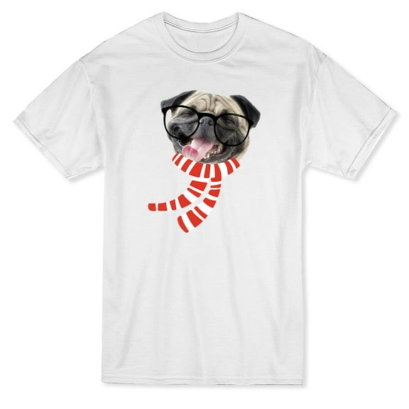 Hipster Dog Happy Pug Graphic Men's T-shirt