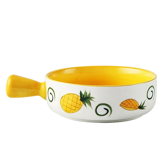 OATIPHO Yellow Ceramic Baking Bowl, Fine Workmanship, Stylish Kitchen Gadget