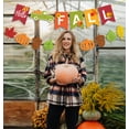 thumbnail image 6 of Hello Fall Banner and Glittery Maple Leaves Pumpkin Acorns Patterns Banner Autumn Harvest Bunting Banner with Pumpkin Truck Signs Fall Thanksgiving Party Banner for Wall Mantel Fireplace Party Hanging, 6 of 7