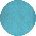 thumbnail image 1 of Ahgly Company Indoor Round Oriental Light Blue Industrial Area Rugs, 4' Round, 1 of 4
