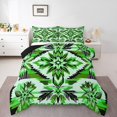 thumbnail image 1 of Erosebridal Ensemble de Couette Boho Aztèque Taille Simple, Couette en Duvet Noir et Vert, 2 Pcs, Réversible, 1 of 6