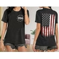 thumbnail image 3 of American Flag Shirts for Women USA Patriotic Tee Tops 4th of July Short Sleeve Casual Shirt (1PC Printed Front and Back), 3 of 4