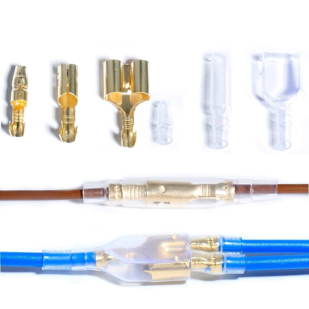 2.8/4.8/6.3mm Spade Crimp Connectors Electrical Lugs Terminal Insulating Wire
