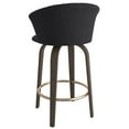 thumbnail image 3 of Tula 26" Contemporary Velvet Upholstered/Wood Counter Stool in Black, 3 of 5