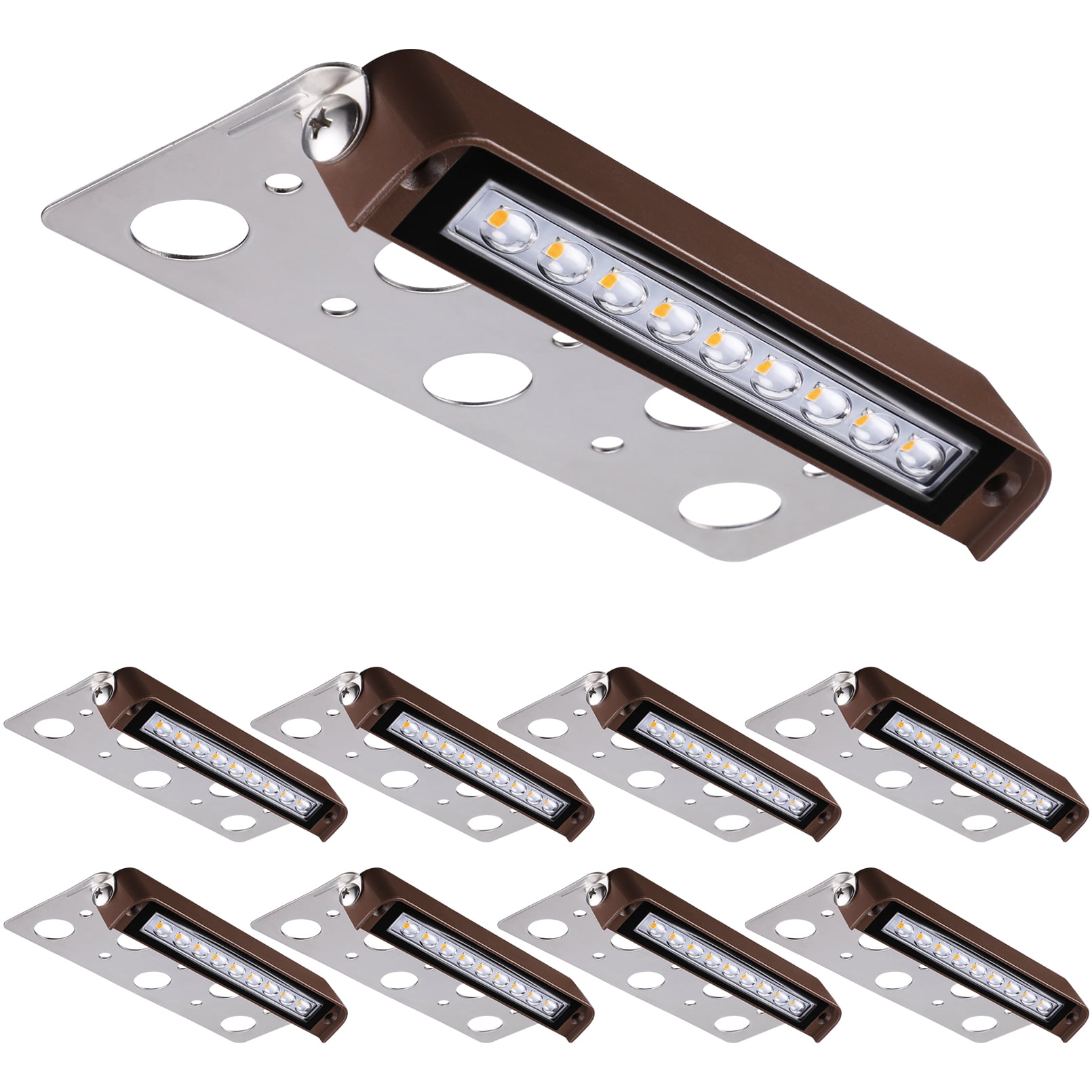 LEONLITE 8 Pack 7 Inch LED Rotatable Hardscape Paver Light for Yard