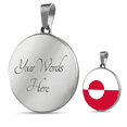 thumbnail image 2 of Collier Pendentif Cercle Drapeau du Greenland en Acier Inoxydable Ou or 18-22 Pouces, 2 of 7